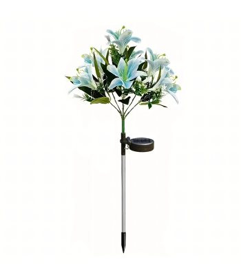 Saules Dārza Lampa Ar Lilijas Ziedu Dekoru