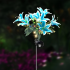 Saules dārza lampa ar zemē iespraužamu lilijas ziedu, LED, zila