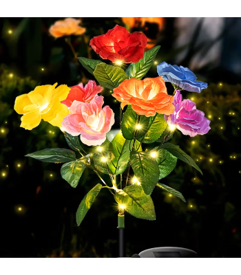 2 x Saules dārza lampa - iebāžama ziedu rozīte - dekorācija LED saules ziedi