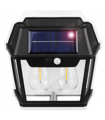Saules LED dubultā sienas lampa ar kustības sensoru