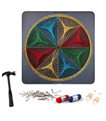 Radošais string art komplekts – ģeometrisks aplis, 30 x 30 cm