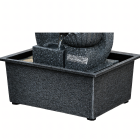 dekoratīva galda strūklaka dārzam ar led apgaismojumu 30 x 15,5 x 21 cm