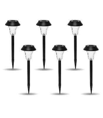 6 gab. dārza saules lampu komplekts, ieduramas, ūdensizturīgas, 41 cm, āra lietošanai