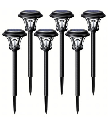 6 dārza saules lampu komplekts, ieduramas, ūdensizturīgas, 40 cm, āra lietošanai