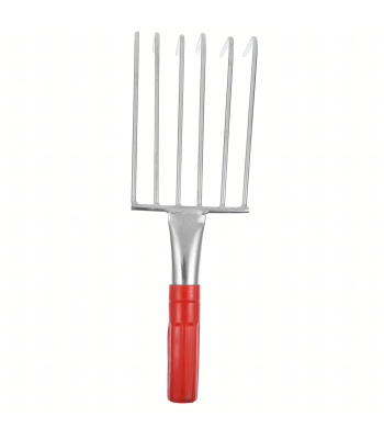 Dārza grābeklis ar metāla nagiem augsnes grābšanai un irdināšanai, 6 zobi, 32 cm