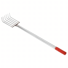 Dārza metāla grābeklis augsnes irdināšanai un grābšanai ar 6 zobiem, 56 cm