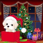 dimanta glezna 5d mozaīkas komplekts svētku sunītis 20 x 20 cm