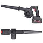 180x jaudīgs akumulatora rokas lapu pūtējs un dārza putekļsūcējs 2 vienā