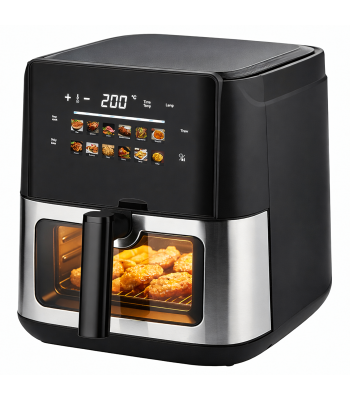 Bezeļļas karstā gaisa friteris ar 12 programmām, jaudīgs, 8L, 1700W