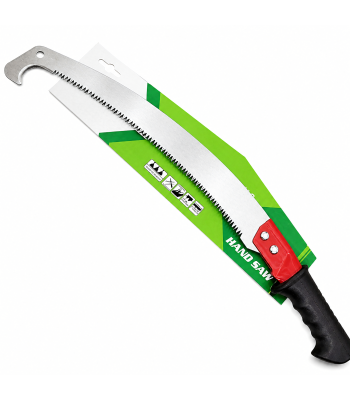 Rokas zāģis koku zariem ar āķi, tērauda dārza zāģis, 40 cm