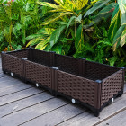 Modulāra dārza kaste puķēm un dārzeņiem 120 x 40 x 22 cm, brūna