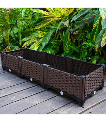 Dārza kaste puķēm un dārzeņiem, modulāra, brūna 120x40x22cm