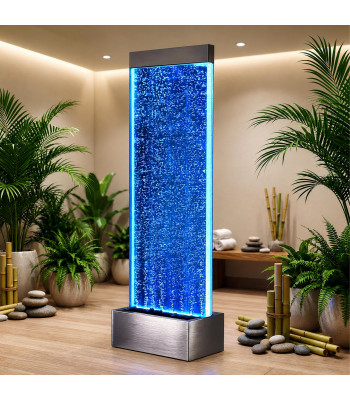 Brīvi stāvoša ūdens siena ar burbuļiem un LED RGB apgaismojumu, 183x50,5x28cm