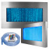 Piekarināma sienas ūdens burbuļu strūklaka ar LED RGB apgaismojumu 95 x 55 x 11,5 cm