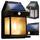 Saules LED sienas lampa dārzam un fasādei ar kustības sensoru