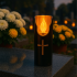 Melna LED svece ar baterijām, liesmas efekts, ieliktnis kapu lukturiem 15cm