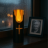 Melna LED svece ar baterijām, liesmas efekts, ieliktnis kapu lukturiem 15cm