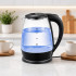 Elektriskā stikla tējkanna, jaudīga, klusa, bezvadu, tērauda 1800W 1,8L