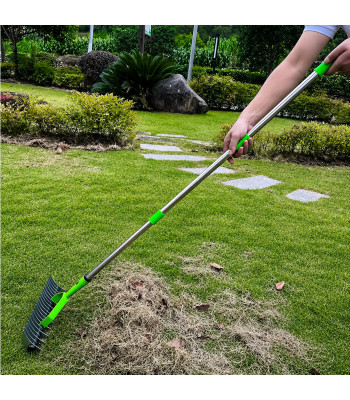 Rokas aerators-skarifikators zālei un augsnei, svārstveida grābeklis, tērauda 130cm