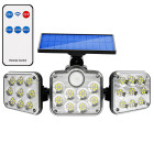Dārza saules lampa ar kustības un krēslas sensoru, tālvadības pulti — 138 LED