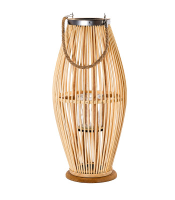 Koka dārza laterna un stāvsvečturis terasei, dekoratīva, 38cm
