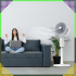 Bezvadu stāvošais ventilators terasei, grīdai un birojam ar tālvadības pulti, 3w1, 38–82 cm