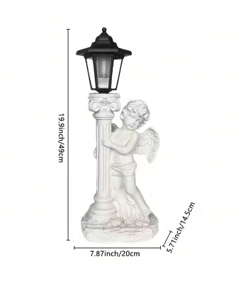 Saules enerģijas LED eņģeļa figūra – svečturis, dārza un kapu dekorācija 49cm