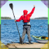 Salokāms kajaka airis SUP dēlim 2 vienā, regulējams, 4 daļās, divpusējs Pro 210 cm