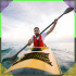 Salokāms kajaka airis SUP dēlim 2 vienā, regulējams, 4 daļās, divpusējs Pro 210 cm