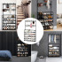 Stāvošs drēbju pakaramais ar plauktiem apaviem, āķi, melns