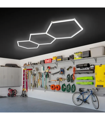 LED Hexagon paneļu lampa darbnīcai, garāžai un mājai 247x98cm 125W 6500K