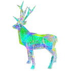 LED 3D hologrāfisks Ziemassvētku ģeometrisks dārza ziemeļbriedis, 90cm
