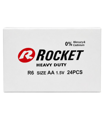 Cinka–oglekļa pirksta bateriju komplekts Rocket, AA R6 1,5V, 6x4 gab.