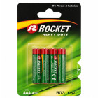 Rocket cinka–oglekļa bateriju komplekts, AAA R03 1,5V, 10x4 gab.