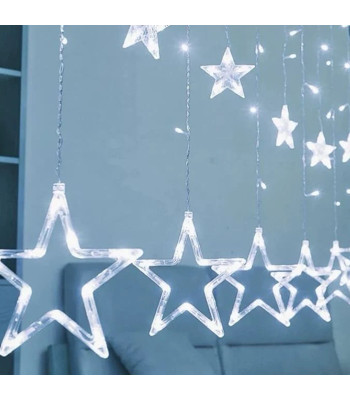 Dekoratīva LED Ziemassvētku lampiņu virtene ar zvaigznēm, 120 LED, 2m