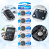 Litija pogas baterijas Rocket, komplekts, 100 gab. (20 komplekti pa 5 gab.), CR2032 3V 240mAh