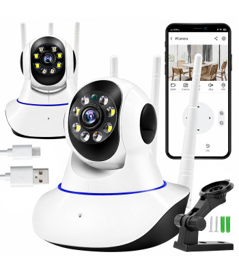 Bezvadu grozāma kamera ar WiFi, elektroniskā aukle uzraudzībai 360