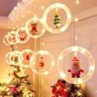 LED Ziemassvētku gaismas aizkars ar aplīšiem un figūriņām, 10 gab., 8 režīmi, 110 LED