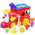 Interaktīva vilcieniņa rotaļlieta ar klucīšiem, mūziku un gaismu