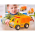 Koka kravas automašīna ar kustīgu piekabi bērniem ZA1810