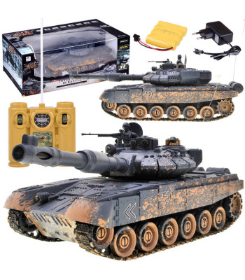 Tālvadības tanks, šauj, brauc un spīd T90 RC0373