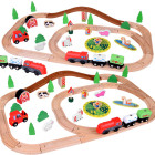 Koka vilciens ar figūriņām - 50 elementi