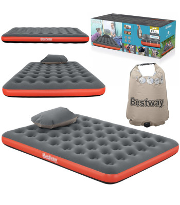 Bestway Pavillo Roll&Relax divvietīgs piepūšamais kempinga matracis 67703 203 x 152 x 22 cm