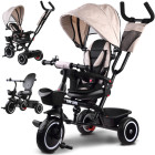 Trīsritenis Tiny Bike 3in1 bēšs ar jumtiņu SP0650
