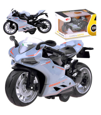 Diecast rotaļu motocikls ar atvelkamo piedziņu ZA3933 B