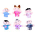 Pirkstiņu leļļu komplekts ģimene 6 gab.
