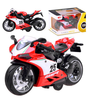 Motocikls ar inerces piedziņu, Diecast modelis, rotaļlieta ZA3933 A, 14,5 x 8 x 7,5cm
