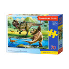 Puzzle 70 gabaliņu Tyrannosaurus vs Triceratops