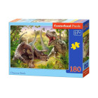 Puzzle 180 gabalu Dinozauru cīņa - dinozauri