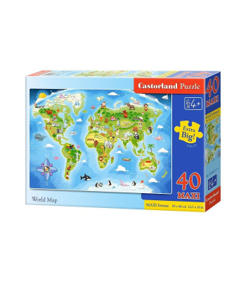 Puzle World Map, 40 MAXI elementi B-040117
